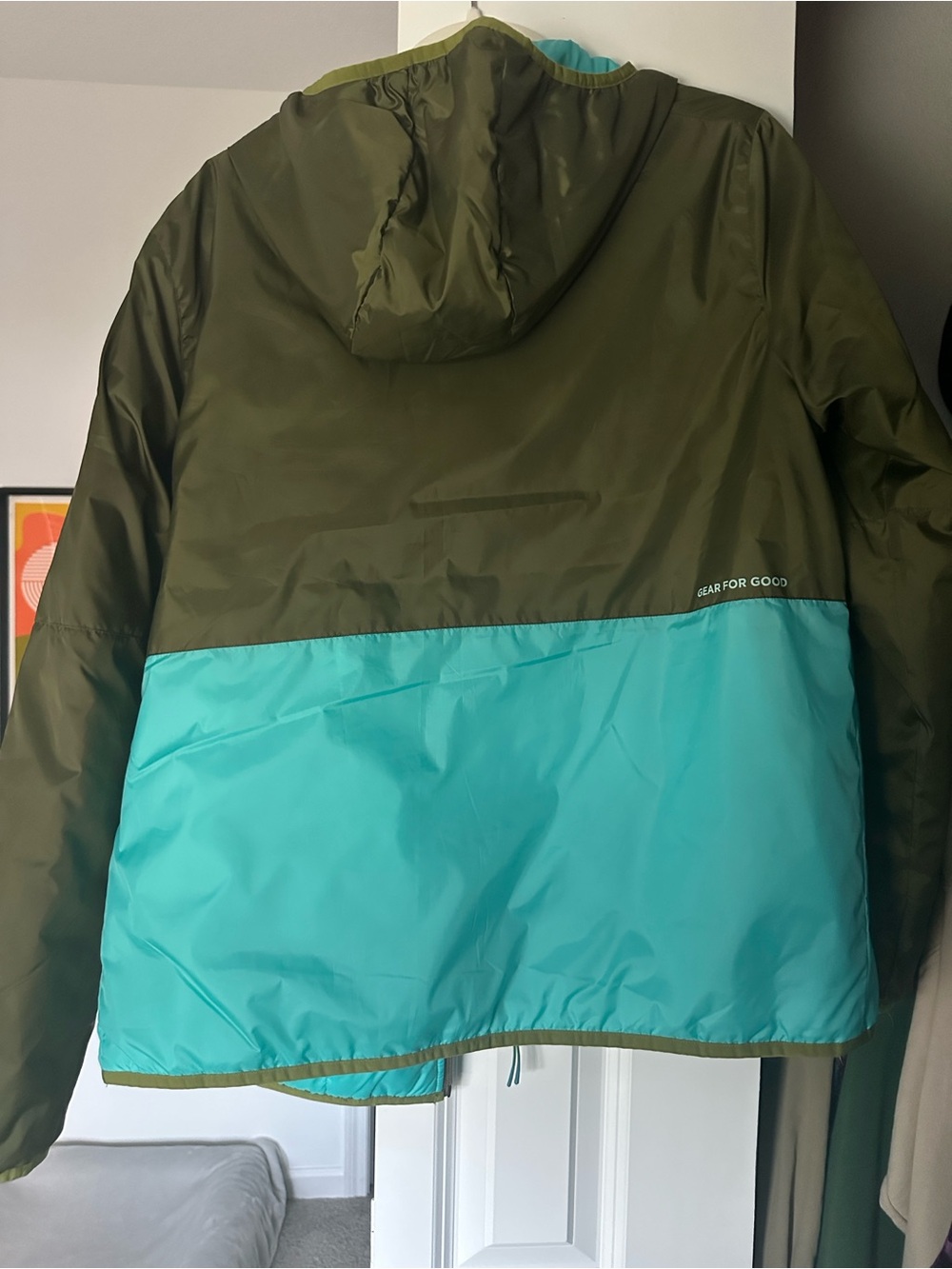 cotopaxi Olive Green Jacket with Teal Lining - Picture 10 of 12